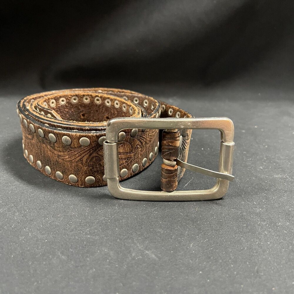 Lost Leather Belt Silver Stud Design Size 40 Well Used